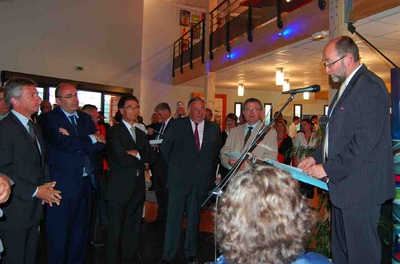 Gérard Larcher President du Senat à l'imprimerie-Corlet-numerique en normandie