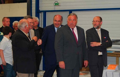 Inauguration de l'imprimerie-Corlet par le president du senat